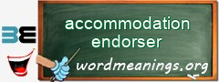 WordMeaning blackboard for accommodation endorser